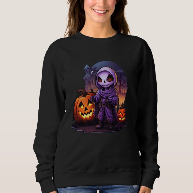 Sweatshirt Drôle Éffrayant faucheuse de faucheuse Cartoon mig (Devant)