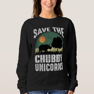 Sweatshirt Drôle Enregistrer le Chubby Unicorns Vintage Coule