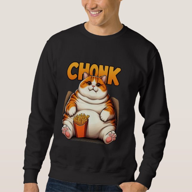 Sweatshirt Drôle Fat Chats Mème, Chonk Chat Amoureux des chat (Devant)