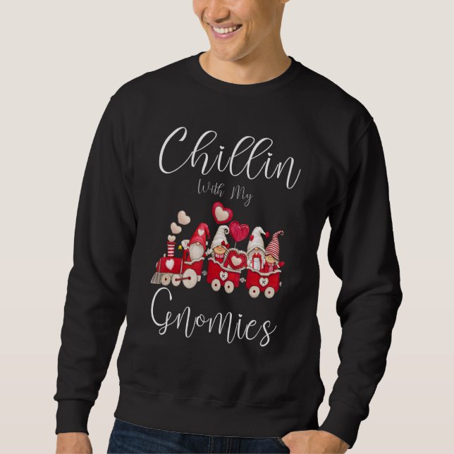 Sweatshirt Drôle Gnome Chillin Avec Mes Gnomies Mignonne Vale (Devant)