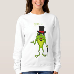 Sweatshirt Drôle grenouille avec chapeau dessus dessin animé
