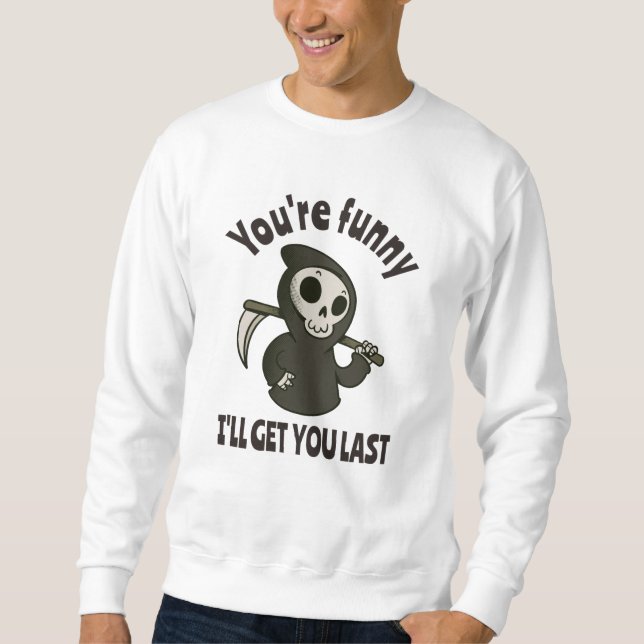 Sweatshirt Drôle Grim Reaper Squelette Halloween Costume (Devant)