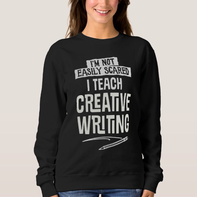 Sweatshirt Drôle Halloween ici pour l'écriture créative (Devant)