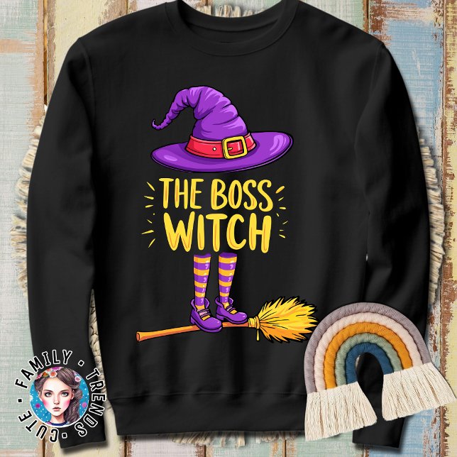 Sweatshirt Drôle Halloween La Sorcière Boss (Créateur téléchargé)