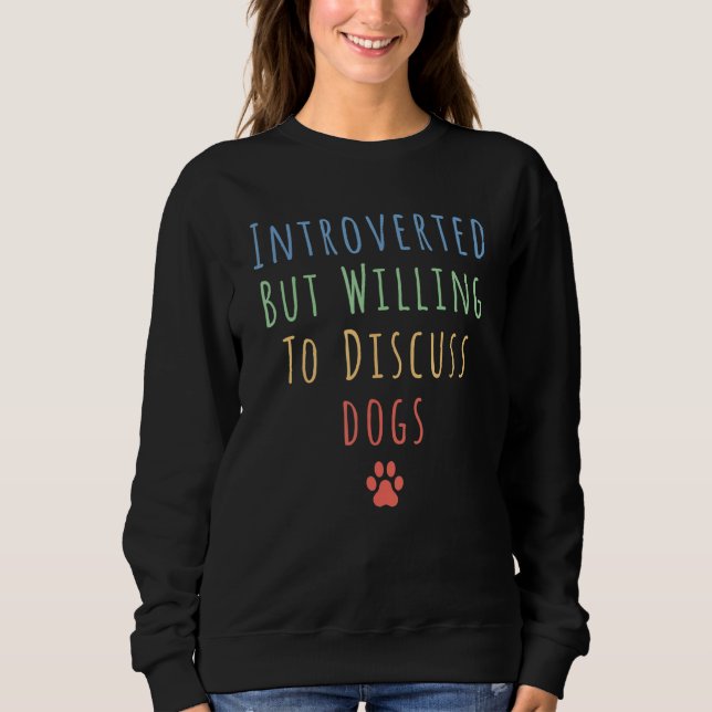 Sweatshirt Drôle Introverted Mais Prêt À Discuter Des Chats H (Devant)