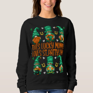 Sweatshirt Drôle Irlandais Gnomes Cette Chanceuse Momma Aime 