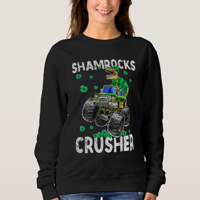 Sweatshirt Drôle Jour de la Saint Patrick T Rex Dinosaur Mons (Devant)