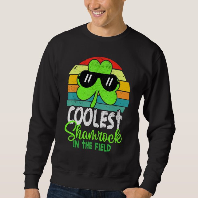 Sweatshirt Drôle Joyeux Jour de la Saint Patrick Shamrock Cut (Devant)