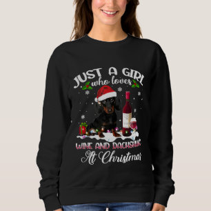 Sweatshirt Drôle Juste Une Fille Qui Aime Les Dachshunds Vin 