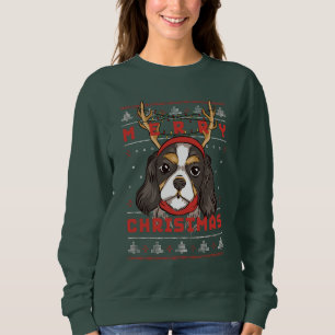 Sweatshirt Drôle laide de Noël Swete Dog Deer Antler