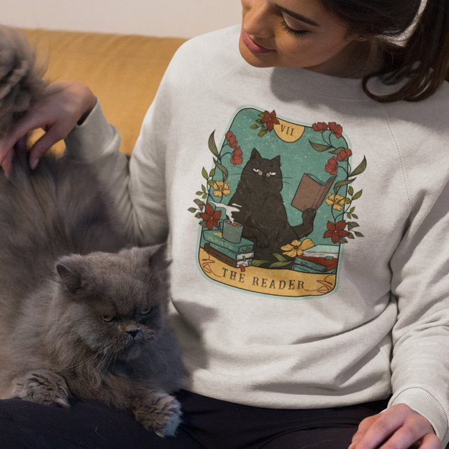 Sweatshirt Drôle Le Lecteur Tarot Card Cat (Créateur téléchargé)