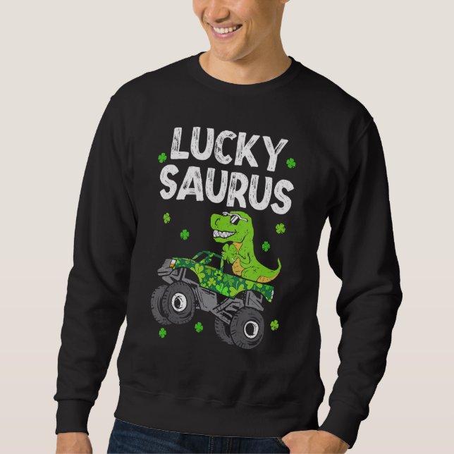 Sweatshirt Drôle Lucky Saurus T Rex Monster Truck Patricks Da (Devant)