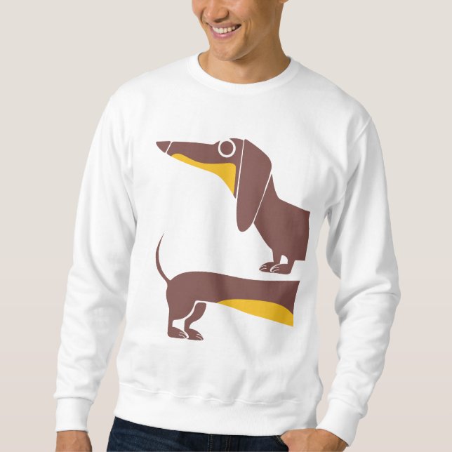 Sweatshirt Drôle mignon dachshund pour parent chien long (Devant)