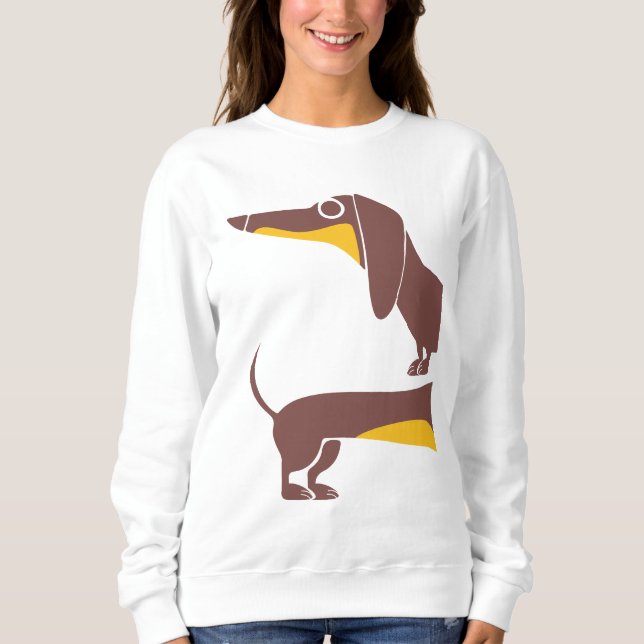 Sweatshirt Drôle mignon dachshund pour parent chien long (Devant)
