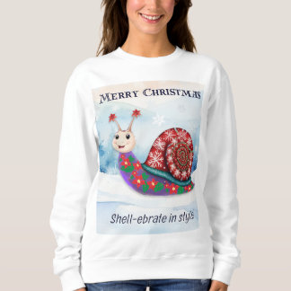 Sweatshirt Drôle Mignon Escargot Neige Jeu de mots Humour Noë