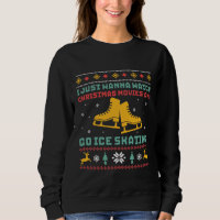 Drôle moche de Noël Sweater Patinage sur glace