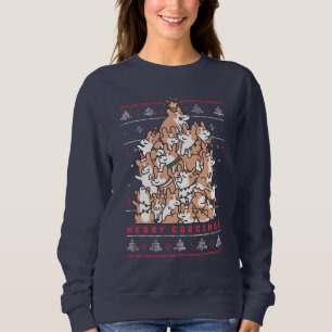 Sweatshirt Drôle moche pull de Noël doux Corgi Amoureux des c
