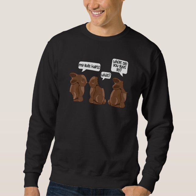 Sweatshirt Drôle, Mon Beurre Blessé Lapin Vêtements Chocolat  (Devant)