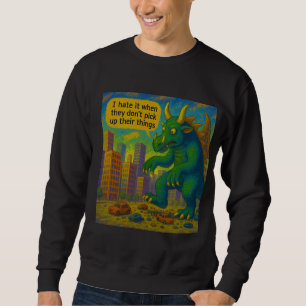 Sweatshirt Drôle monstre Kaiju art marchant sur les choses Im