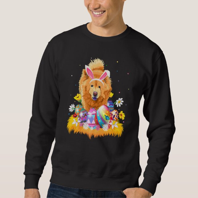 Sweatshirt Drôle OEuf de Pâques Chow Chien Chow Dimanche de P (Devant)