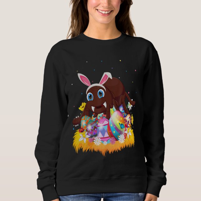 Sweatshirt Drôle Oeuf de Pâques mignonne Tarantula dimanche d (Devant)