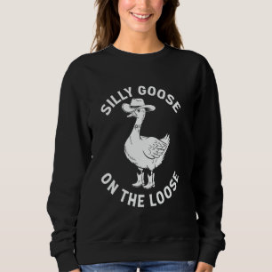 Sweatshirt Drôle Oie Silly Sur Le Casquette Loose Cowboy Boot