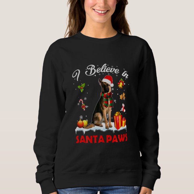 Sweatshirt Drôle Père Noël Berger Allemand Claus Chien Noël D (Devant)