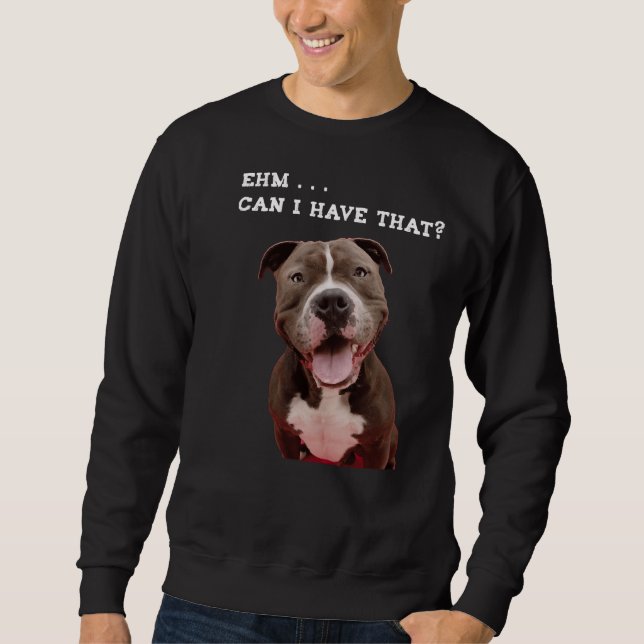 Sweatshirt Drôle Pitbull Dog Je Peux Prendre Ce Repas (Devant)