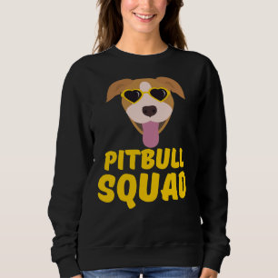 Sweatshirt Drôle Pitbull Squad Jaune mignonne Amour Drôle Pit