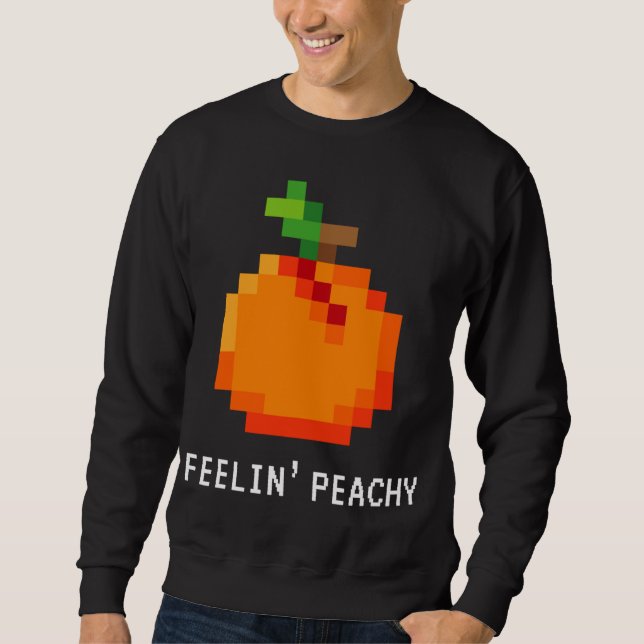 Sweatshirt Drôle Pixel Peach - Retro 8 - Bit Arcade Gamer Fee (Devant)