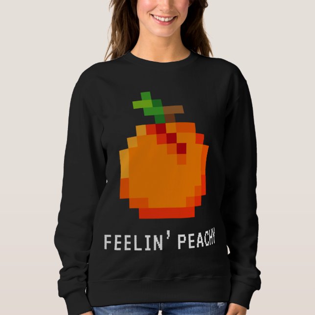 Sweatshirt Drôle Pixel Peach - Retro 8 - Bit Arcade Gamer Fee (Devant)