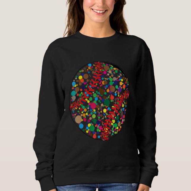 Sweatshirt Drôle Polka Dot Lover Joueur de baseball Internati (Devant)