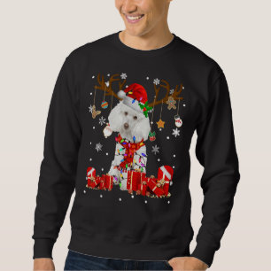 Sweatshirt Drôle Poodle Chien Reindeer Noël Light Chien Aimer