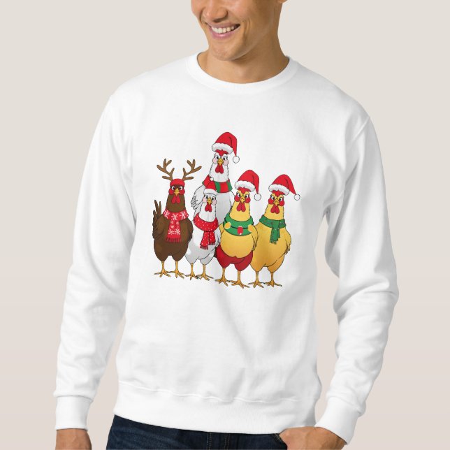 Sweatshirt Drôle poulet de Noël (Devant)