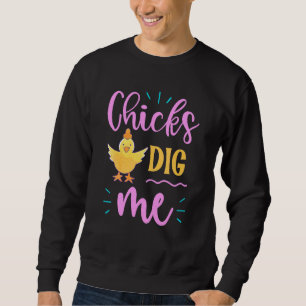 Sweatshirt Drôle Poussins Me Creuser Hommes Garçons Joli Oeuf