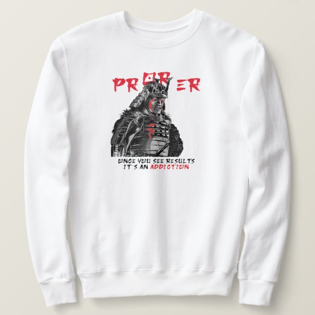 Sweatshirt Drôle, PR OU ER Gym Poids Lifting, Citation Fitnes (Design devant)