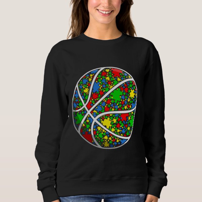 Sweatshirt Drôle Puzzle Sensibilisation sur l'autisme de bask (Devant)