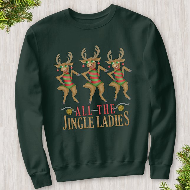 Sweatshirt Drôle Reindeer Toutes Jingle Dames Vilain Noël (Créateur téléchargé)