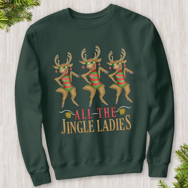 Sweatshirt Drôle Reindeer Toutes Jingle Dames Vilain Noël (Créateur téléchargé)