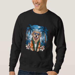 Sweatshirt Drôle Retriever été Hawaiian Vibes Tropical Bea