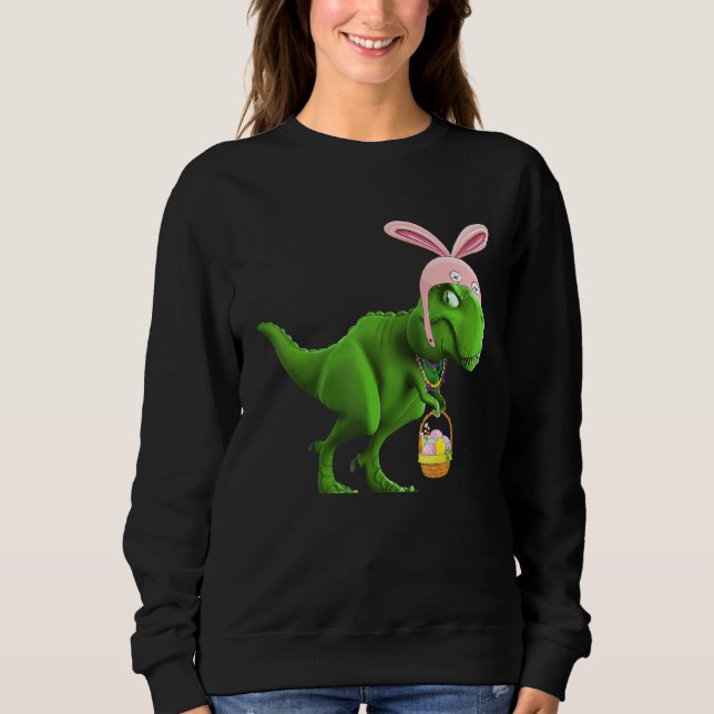 Sweatshirt Drôle Rex Lapin De Pâques Avec Oeufs (Devant)