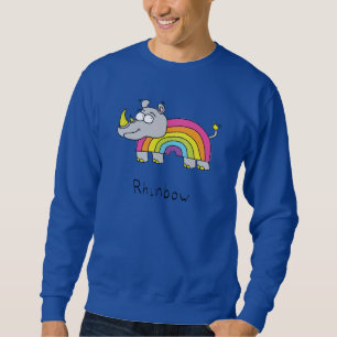 Sweatshirt Drôle Rhino Rainbow Cute Kids Cartoon