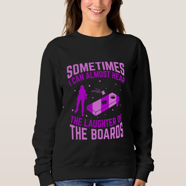 Sweatshirt Drôle Sac de haricots femmes Cornhole Corn Hole (Devant)