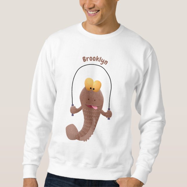 Sweatshirt Drôle sauter boudskipper poisson dessin animé (Devant)