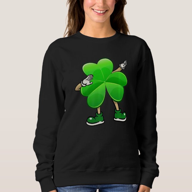 Sweatshirt Drôle Shamrock porter lunettes de soleil Dab Dance (Devant)