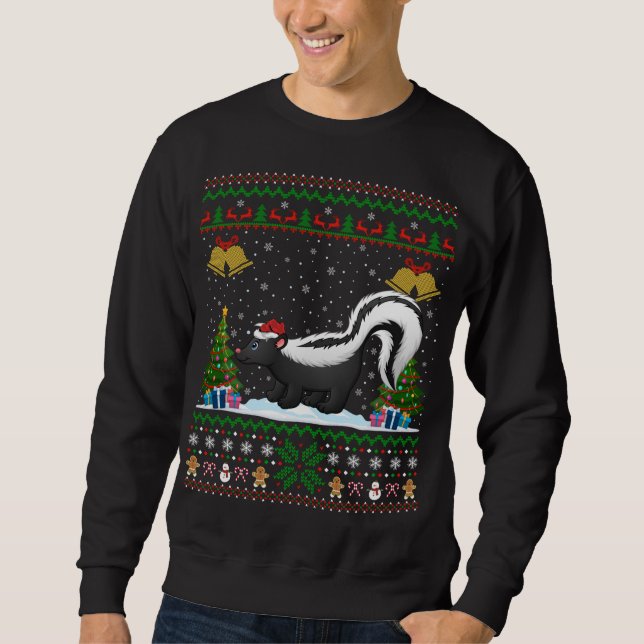 Sweatshirt Drôle Skunks Xmas Cadeau Santa Hat Ugly Skunk Chri (Devant)