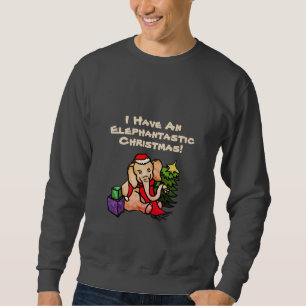 Sweatshirt Drôle Slogan Cute Cartoon Elephant Noël