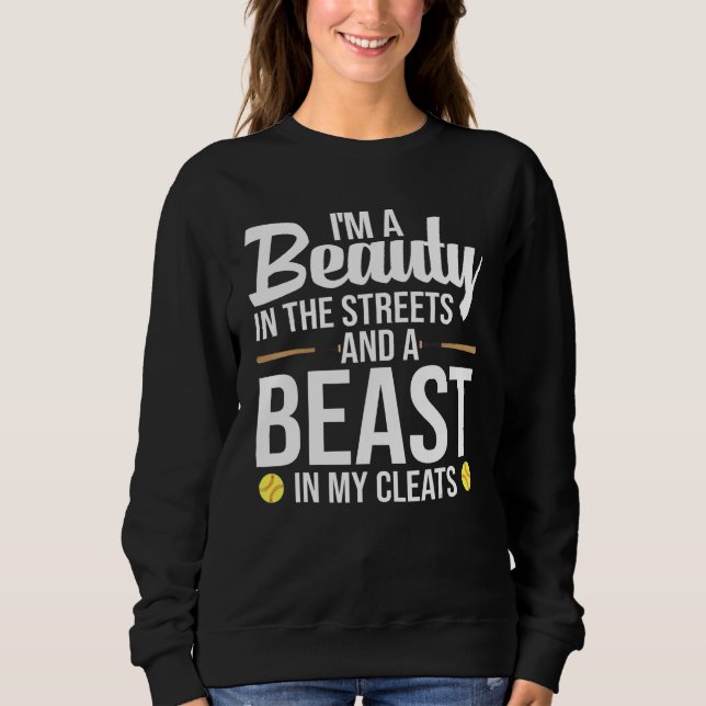Sweatshirt Drôle Softball Pour Femmes Filles Softball Team Pl (Devant)