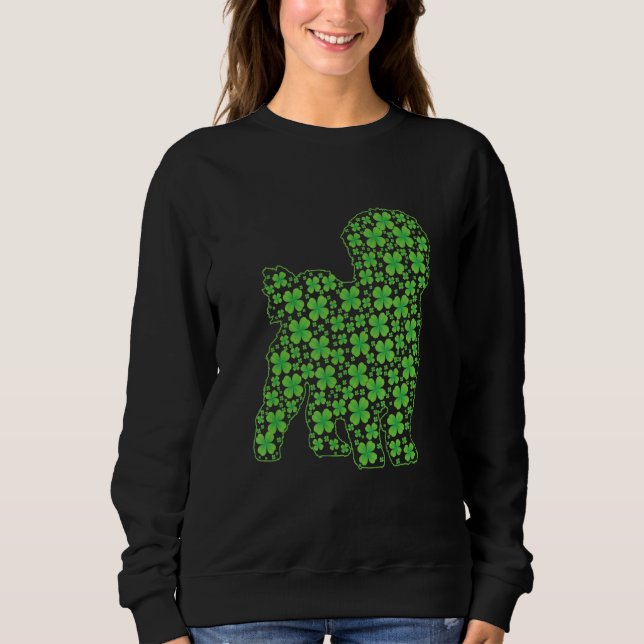 Sweatshirt Drôle St Patrick S Day Maltese Chien Shamrock irla (Devant)