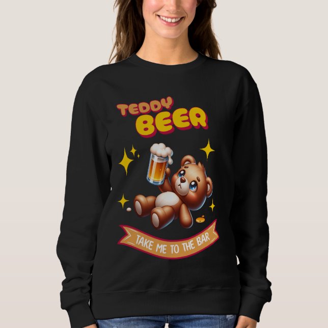 Sweatshirt Drôle Teddy Beer Drinker Pub Boire Alc Teddy Be (Devant)